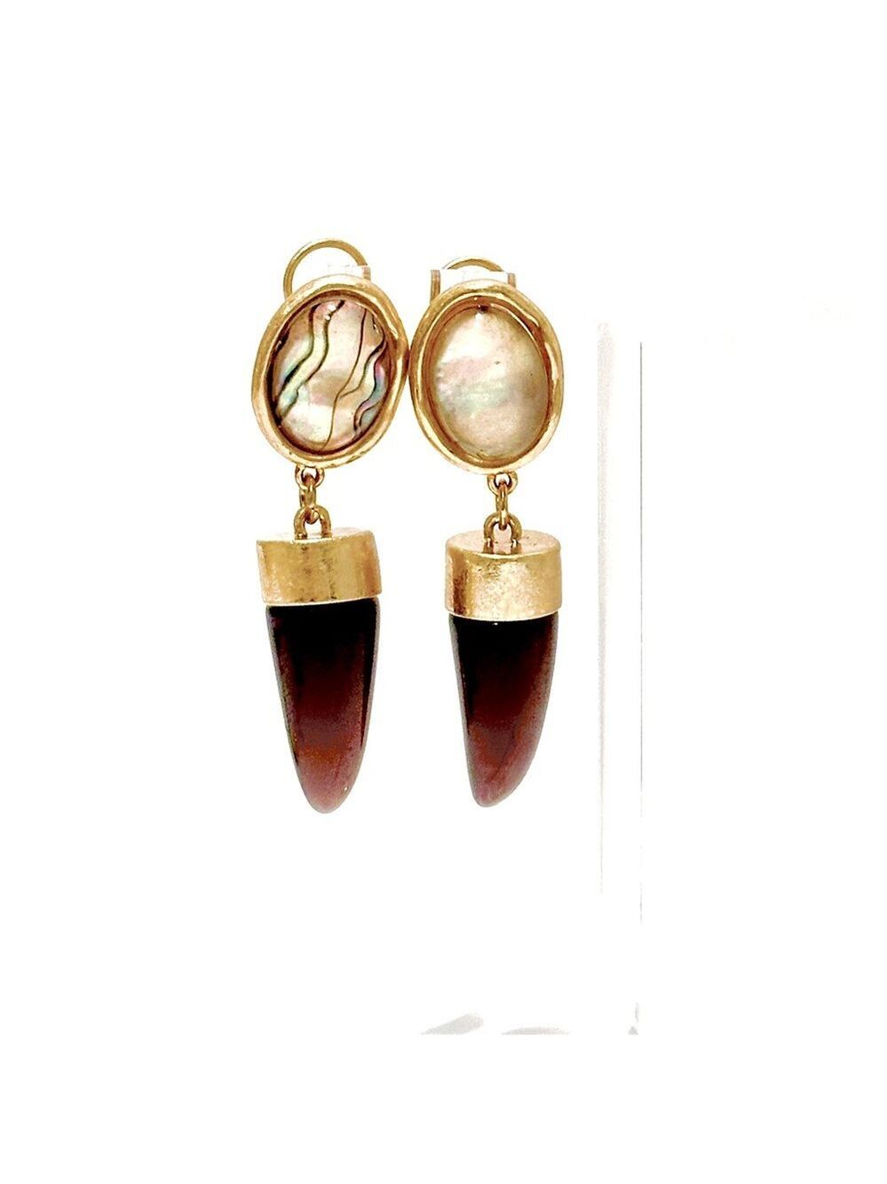 ZARA | Golden 2” Dark Tortoise Faux Horn Drop Earrings | NWOT